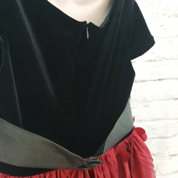 Iris And Ivy Girls Red Black Cap Sleeve Round Neck Ruffled A Line Dress … - Picture 7 of 15